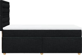 vidaXL Κρεβάτι Boxspring με Στρώμα Μαύρο 90x200 εκ. Υφασμάτινο
