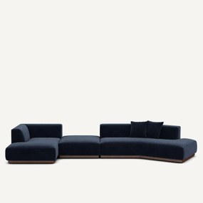 Γωνιακός καναπές XL αριστερής γωνίας με βελούδινο ζακάρ ύφασμα, Jacopo