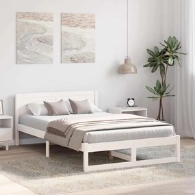 vidaXL Σκελετός Κρεβατιού Λευκό 120 x 200 cm Μασίφ ξύλο πεύκου