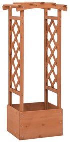 Γλάστρα με Καφασωτό Αψίδα 49x39x117 εκ. από Μασίφ Ξύλο Ελάτης