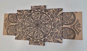 Εικόνα 5 τμημάτων Mandala με αφηρημένο φυσικό σχέδιο - 200x100