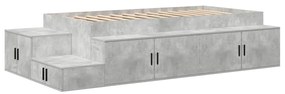 vidaXL Κρεβάτι Αποθήκευσης Γκρι Σκυρόδεμα 100x200 εκ.