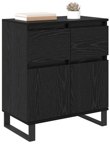 vidaXL Πλαϊνό γραφείο με συρτάρι Μαύρη Οξυά 60 x 35 x 70 cm