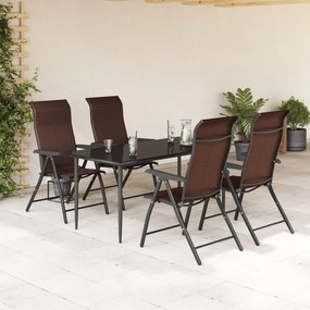 vidaXL Πτυσσόμενες καρέκλες 4 τεμ. Καφέ πολυεστέρας