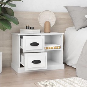 vidaXL Κομοδίνα Γυαλιστερό Λευκό 60x35,5x45 εκ.