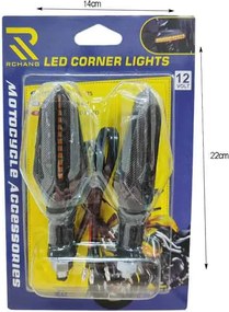 Rchang Φλας Μηχανής Πορτοκαλί σετ 2τμχ - Motorcycle Led Corner Lights