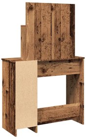 Κομοδίνο με καθρέφτη Παλιό ξύλο 86,5x35x136 cm - Καφέ