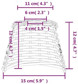 Καπέλο Φωτιστικού Καφέ Ø15x12 εκ. από Wicker - Καφέ