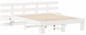 vidaXL Σκελετός Κρεβατιού με συρτάρι Λευκό 140 x 200 cm