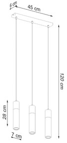 Sollux Κρεμαστό φωτιστικό Zane 3,σκυρόδεμα, ξύλο, 3xGU10/40w