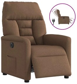 vidaXL Πολυθρόνα Ανακλινόμενη Ηλεκτρική Καφέ Υφασμάτινη