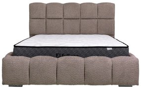 Επενδυμένο Κρεβάτι VELORA Διπλό με Ύφασμα Taupe 185x223x125εκ. 185x223x125 εκ.
