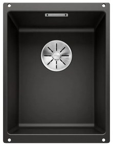 Blanco Subline-U 320-U Black SILGRANIT™ PuraDur™ Γρανιτένιος Νεροχύτης Υποκαθήμενος με 1 Γούρνα 35x46 cm