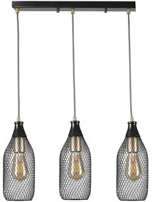 Φωτιστικό Οροφής - Ράγα Rio 941RTN1245 55x12x70cm 3xE27 40W Black Opviq