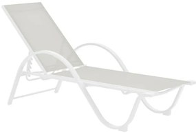 Ξαπλώστρα με μπράτσα Attain αλουμίνοο και textilene σε λευκή απόχρωση 200x62x35εκ 191x64x32 εκ.