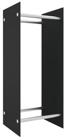 vidaXL Ράφι Καυσόξυλων Μαύρο 40 x 35 x 100 εκ. από Ψημένο Γυαλί