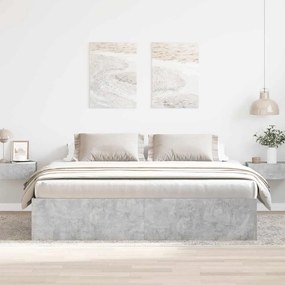 vidaXL Πλαίσιο Κρεβατιού Γκρι Σκυροδέματος 180 x 200 εκ. Super King
