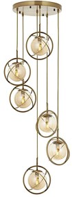 Φωτιστικό Οροφής 301AUR1254 Φ40x140cm 6xE14 40W Gold Opviq