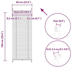 Πλισέ ρόλερ σκίασης 60x100cm Κρεμ 240625