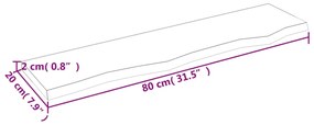 ΡΑΦΙ ΤΟΙΧΟΥ 80 X 20 X 2 ΕΚ. ΑΠΟ ΑΚΑΤΕΡΓΑΣΤΟ ΜΑΣΙΦ ΞΥΛΟ ΔΡΥΟΣ 363539