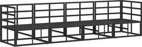 vidaXL Σετ Καναπέ Κήπου 4 pcs Μαύρο Μέταλλο