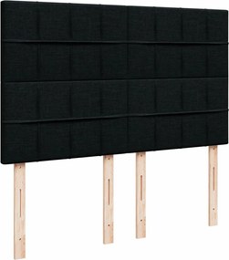 vidaXL Κρεβάτι Boxspring με Στρώμα Μαύρο 140x200 εκ. Υφασμάτινο