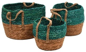 Κασπώ Ψάθινο (Σετ 3Τμχ) 373-123-835 Beige-Green Mat