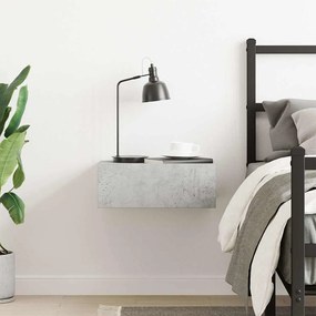 vidaXL Κομοδίνο Κρεμαστό Γκρι Σκυροδέματος 40x30x15 εκ. από Επεξ. Ξύλο