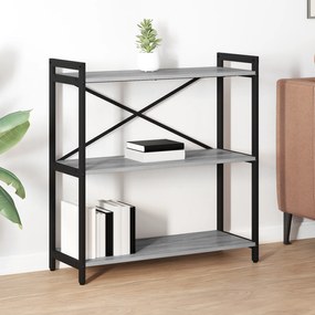 vidaXL Βιβλιοθήκη Γκρι sonoma 80 x 30 x 83 εκ Επεξεργασμένο ξύλο