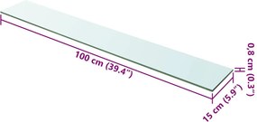 vidaXL Ράφια Πάνελ 2 τεμ. Διάφανα 100 x 15 εκ. Γυάλινα