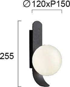 Απλίκα Τοίχου Viokef Polina Black 4266200