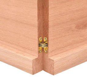 vidaXL Ράφι Τοίχου Ανοιχτό Καφέ 220x50x(2-4)εκ. Επεξ. Μασίφ Ξύλο Δρυός