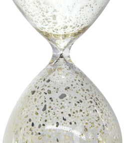 Artekko Hourglass Κλεψύδρα Διακοσμητική Γυάλινη Λευκή Ασημί (8x8x20.5)cm