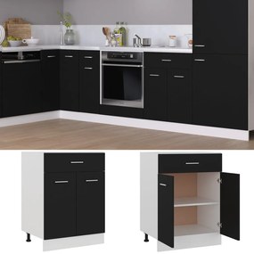 vidaXL Ντουλάπι με Συρτάρι Lyon Μαύρο 60x46x81,5 εκ. Επεξ. Ξύλο