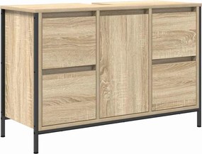 vidaXL Σετ Επίπλων Μπάνιου με συρτάρι 2 pcs Σονομα δρυς και Μαύρο