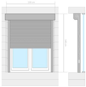 Παντζούρι Ρολό Λευκό 130 x 140 εκ. από Αλουμίνιο - Λευκό