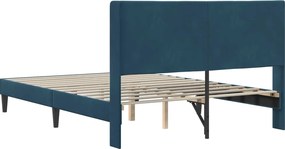 vidaXL Σκελετός Κρεβατιού Μπλε 140 x 190 cm Βελούδο