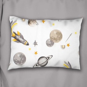 Μαξιλαροθήκη Παιδική Space Mission 183 White-Grey DimCol 35X45 35x45cm 100% Βαμβάκι