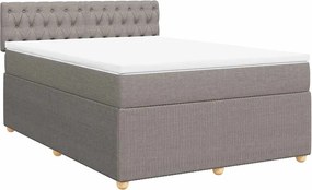 vidaXL Κρεβάτι Boxspring με Στρώμα Taupe 140x200 εκ. Υφασμάτινο