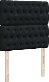 vidaXL Κρεβάτι Boxspring με Στρώμα Μαύρο 80 x 200 εκ. Βελούδινο
