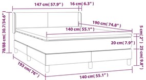 Κρεβάτι Boxspring με Στρώμα Σκούρο Καφέ 140x190 εκ. Υφασμάτινο - Καφέ