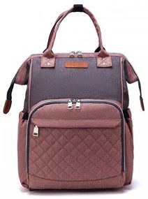 Τσάντα Μωρού Πλάτης Καπιτονέ B-565 38x30x20 Pink Grey Lequeen Ύφασμα