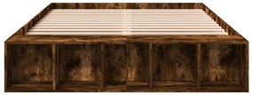 vidaXL Πλαίσιο Κρεβατιού Καπνιστή Δρυς 150x200 εκ. Επεξεργασμένο Ξύλο
