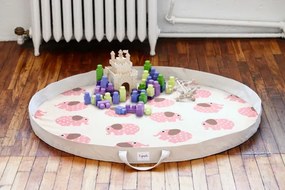 3Sprouts Στρώμα παιχνιδιού και τσάντα 2 σε 1, Elephant pink