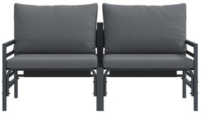 vidaXL Εξωτερικά Έπιπλα με μαξιλάρι με μαξιλάρι 2 pcs Ανθρακί Ατσάλι