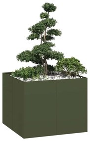 vidaXL Ζαρντινιέρα Λαδί 100x100x80 εκ. από Χάλυβα