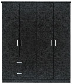 Ντουλάπα ArteLibre HOYA WAX Μαύρο Μοριοσανίδα 119x42x181cm-14370204