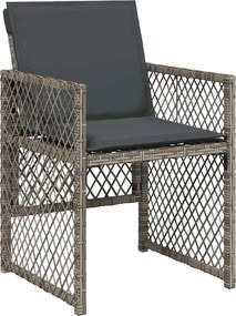 vidaXL Σέτ φαγητού για κήπο 5 pcs Γκρι συνθετικό ρατάν