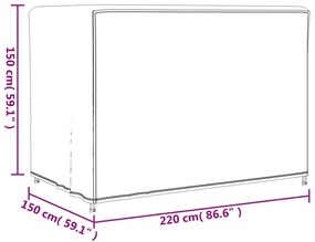 ΚΑΛΥΜΜΑΤΑ ΚΟΥΝΙΑΣ ΚΗΠΟΥ 2ΤΕΜ. 220X150X150 ΕΚ 420D ΎΦΑΣΜΑ OXFORD 3203386