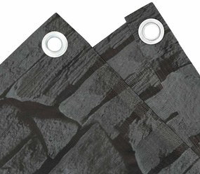 vidaXL Περίφραξη Μπαλκονιού Σχέδιο Ledge Stone Γκρι 600x120 εκ. PVC